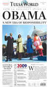 OKLAHOMA - US Newspapers - Front Page Headlines - January 20, 2009 - Inauguration of President Barack Obama in Washington, DC. Click on Obama newspaper front page image for a large image.