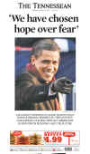 TENNESSEE - US Newspapers - Front Page Headlines - January 20, 2009 - Inauguration of President Barack Obama in Washington, DC. Click on Obama newspaper front page image for a large image.