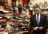 President Barack Obama's motorcade makes an unscheduled stop at an Ottawa market. President Obama purchases Ottawa key rings from a novelty store at market near the US Embassy in Ottawa.