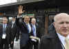 President Obama attracts a crowd after an unscheduled stop at Ottawa's Byward Market Square near the US Embassy in Ottawa.