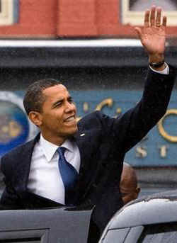 After completing some shopping Obama's motorcade departs for the Canada Reception Center to depart on Air Force One. President Obama attracts a crowd after an unscheduled stop at Ottawa's Byward Market Square near the US Embassy in Ottawa.