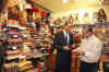 President Barack Obama's motorcade makes an unscheduled stop at an Ottawa market. President Obama purchases Ottawa key rings from a novelty store at market near the US Embassy in Ottawa.