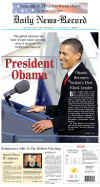 VIRGINIA - US Newspapers - Front Page Headlines - January 20, 2009 - Inauguration of President Barack Obama in Washington, DC. Click on Obama newspaper front page image for a large image.