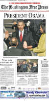 VERMONT - US Newspapers - Front Page Headlines - January 20, 2009 - Inauguration of President Barack Obama in Washington, DC. Click on Obama newspaper front page image for a large image.