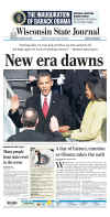 WISCONSIN - US Newspapers - Front Page Headlines - January 20, 2009 - Inauguration of President Barack Obama in Washington, DC. Click on Obama newspaper front page image for a large image.